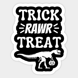 Trick Rawr Treat Halloween Dinosaur Bones Sticker